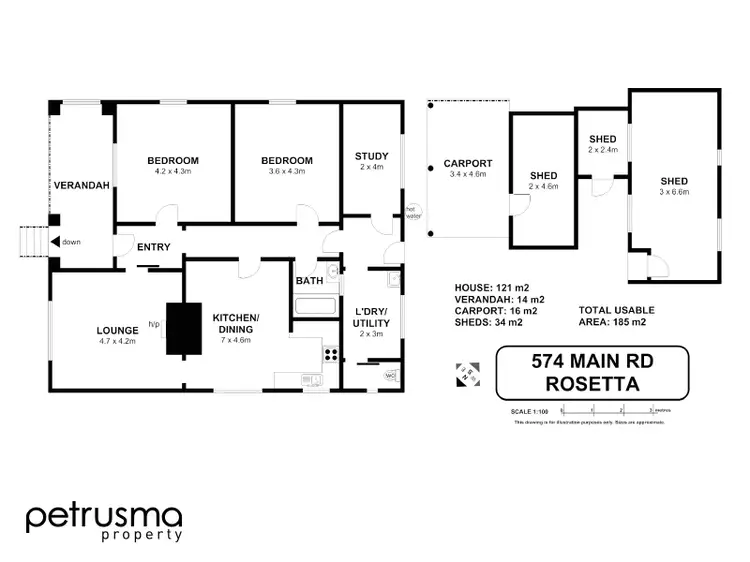 Floorplan of Homely house listing, 574 Main Road, Rosetta TAS 7010