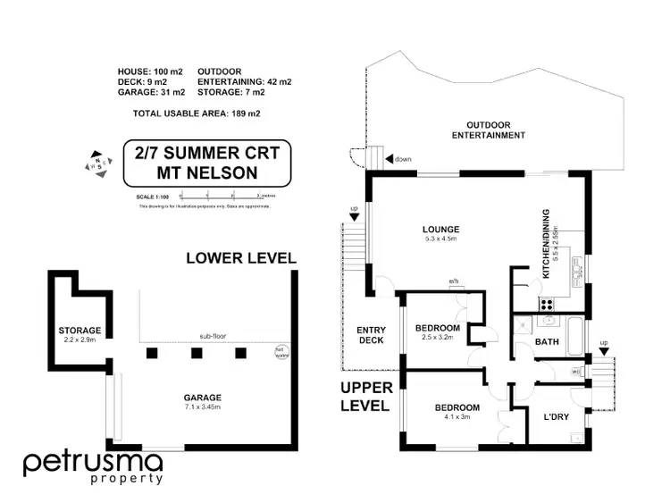 Floorplan of Homely villa listing, 2/7 Summer Court, Mount Nelson TAS 7007