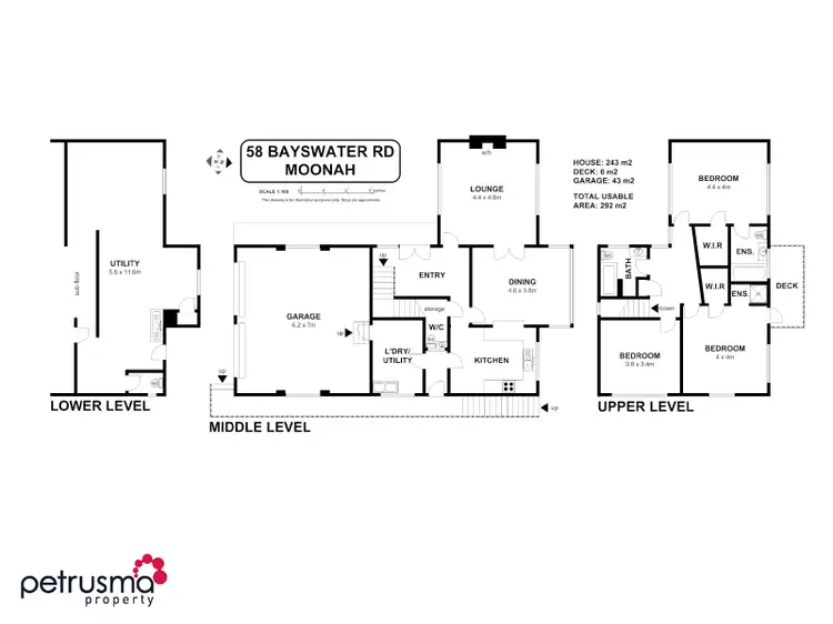 Floorplan of Homely house listing, 58 Bayswater Road, Moonah TAS 7009