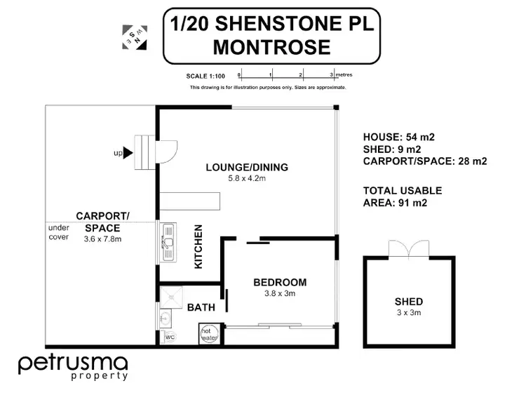 Floorplan of Homely unit listing, 1/20 Shenstone Place, Montrose TAS 7010