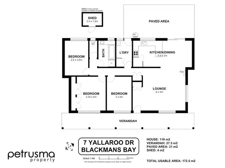 Floorplan of Homely house listing, 7 Yallaroo Drive, Blackmans Bay TAS 7052