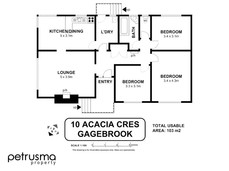 Floorplan of Homely house listing, 10 Acacia Cres, Gagebrook TAS 7030