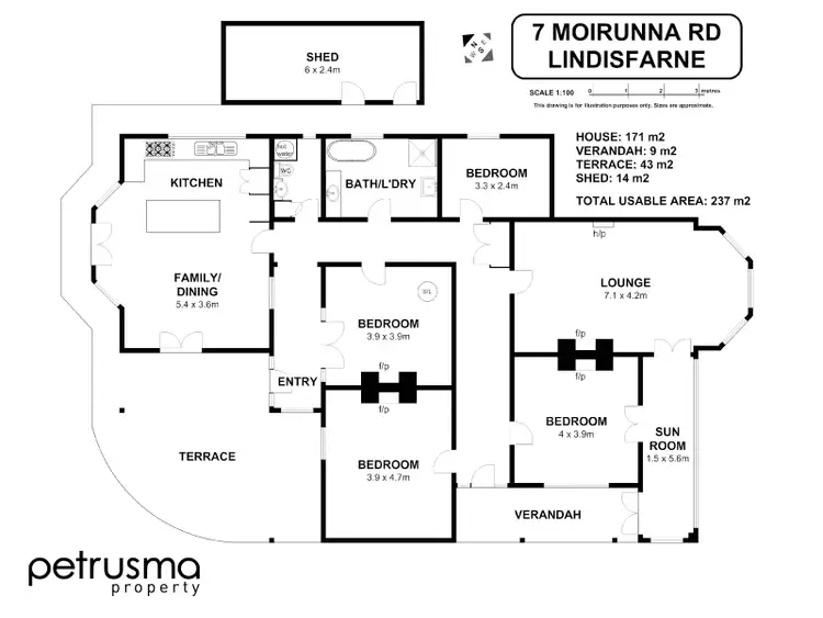 Floorplan of Homely house listing, 7 Moirunna Road, Lindisfarne TAS 7015