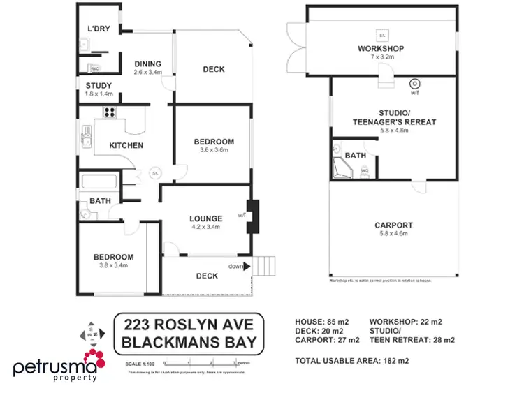 Floorplan of Homely house listing, 223 Roslyn Avenue, Blackmans Bay TAS 7052