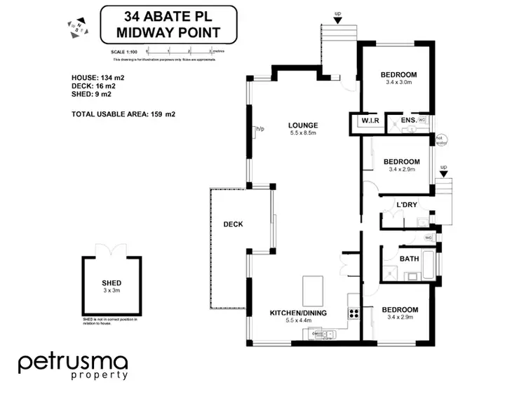 Floorplan of Homely house listing, 34 Abate Place, Midway Point TAS 7171