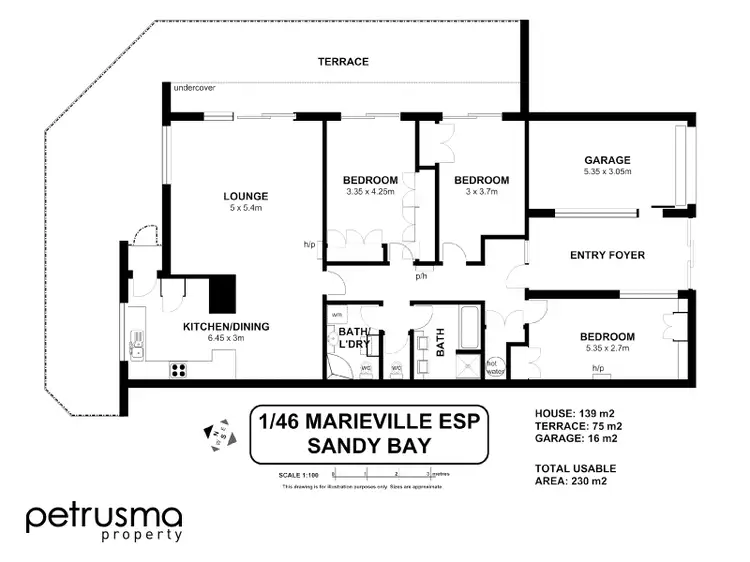 Floorplan of Homely apartment listing, 1/46 Marieville Esplanade, Sandy Bay TAS 7005