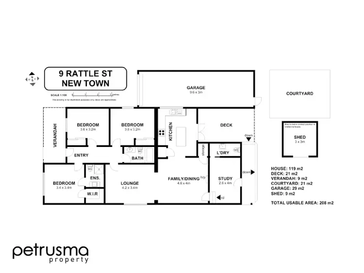 Floorplan of Homely house listing, 9 Rattle Street, New Town TAS 7008