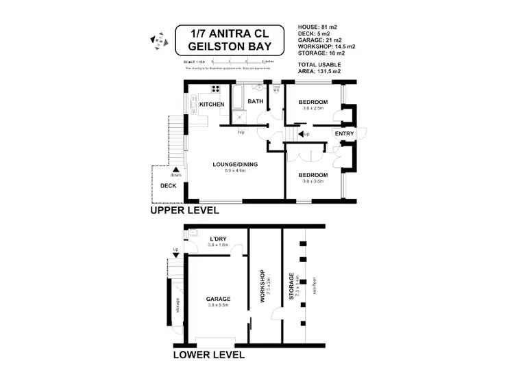 Floorplan of Homely unit listing, 1/7 Anitra Close, Geilston Bay TAS 7015