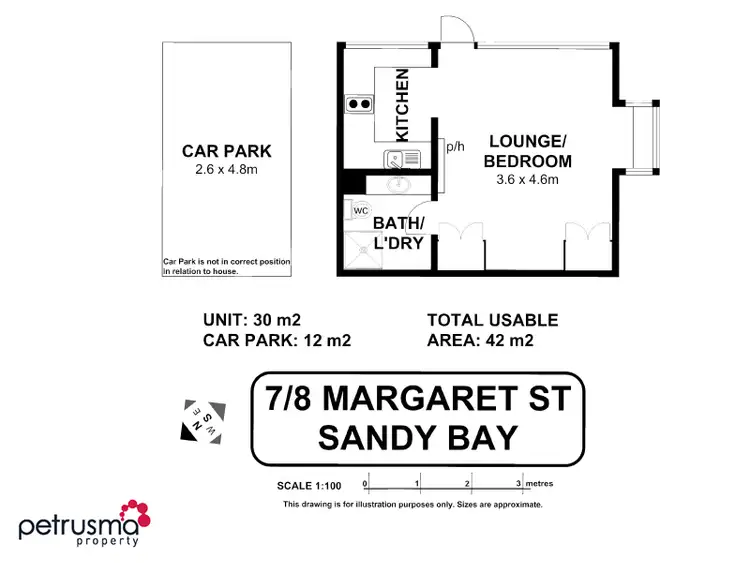 Floorplan of Homely unit listing, 7/8 Margaret Street, Sandy Bay TAS 7005