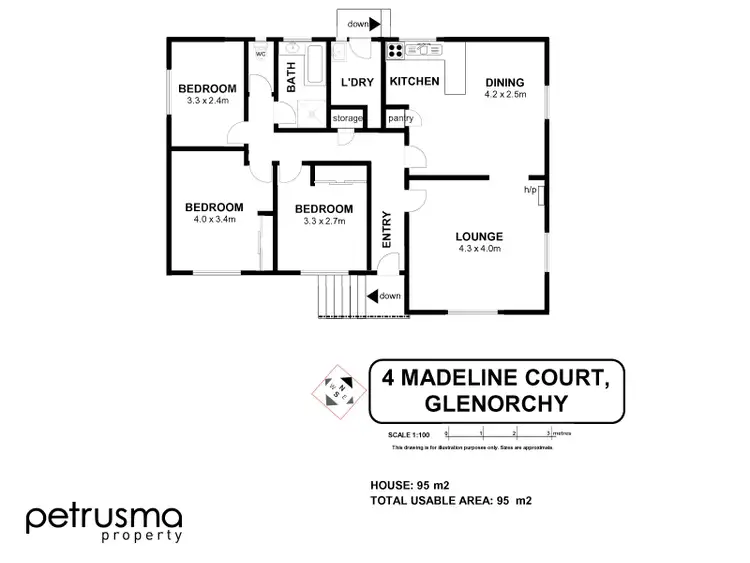Floorplan of Homely house listing, 4 Madeline Court, Glenorchy TAS 7010