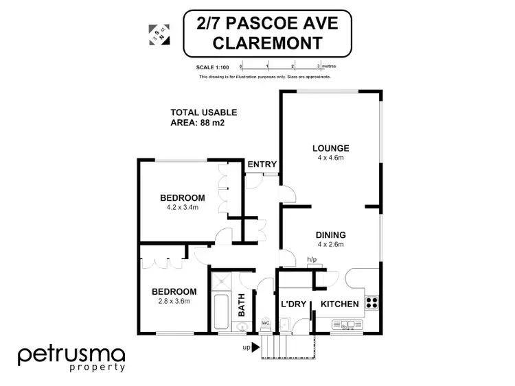 Floorplan of Homely unit listing, 2/7 Pascoe Avenue, Claremont TAS 7011