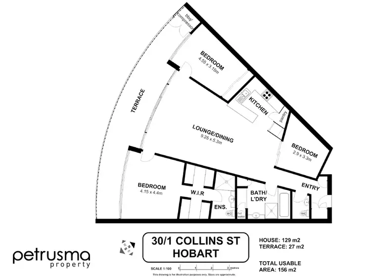Floorplan of Homely apartment listing, 30/1 Collins Street, Hobart TAS 7000