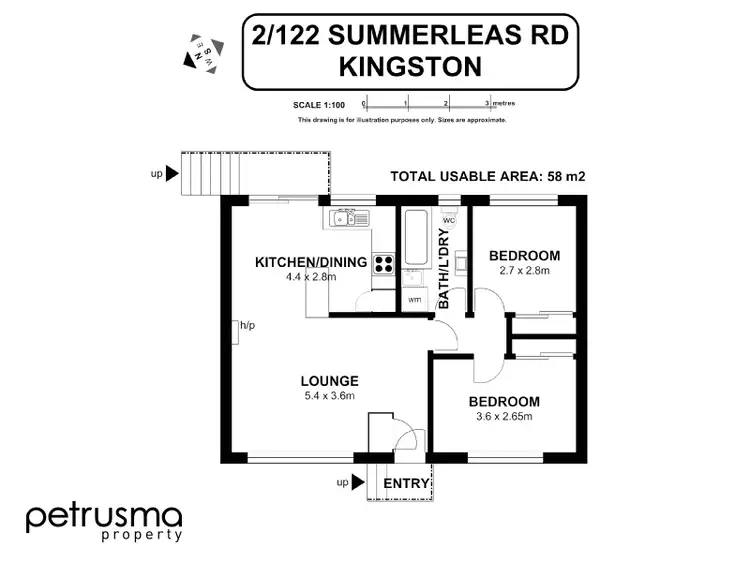 Floorplan of Homely unit listing, 2/122 Summerleas Road, Kingston TAS 7050