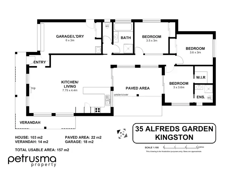 Floorplan of Homely house listing, 35 Alfreds Garden, Kingston TAS 7050