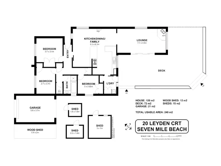 Floorplan of Homely house listing, 20 Leyden Court, Seven Mile Beach TAS 7170