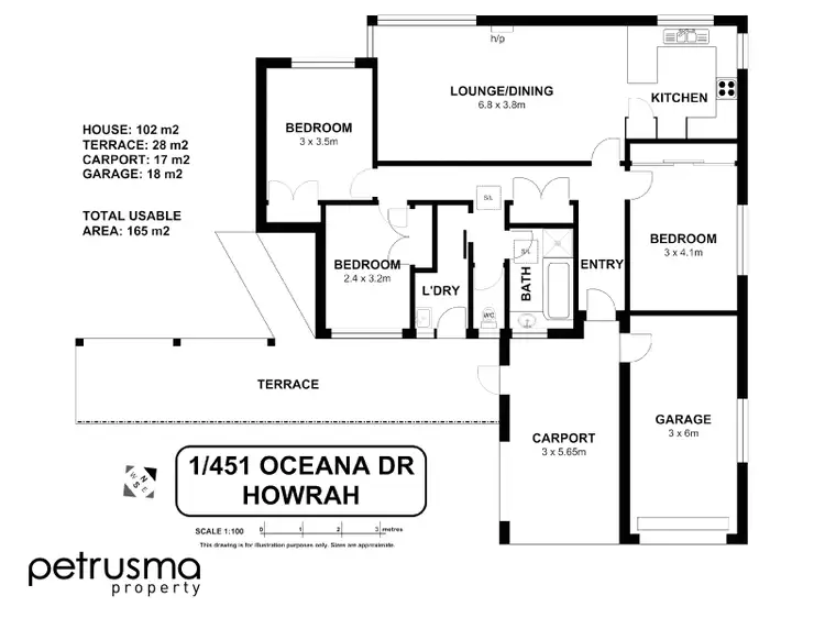 Floorplan of Homely house listing, 1/451 Oceana Drive, Howrah TAS 7018