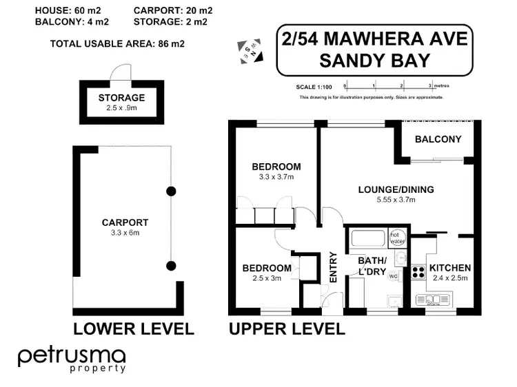 Floorplan of Homely house listing, 2/54 Mawhera Avenue, Sandy Bay TAS 7005