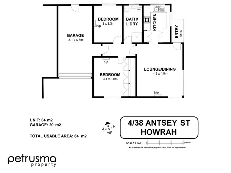 Floorplan of Homely unit listing, 4/38 Anstey Street, Howrah TAS 7018