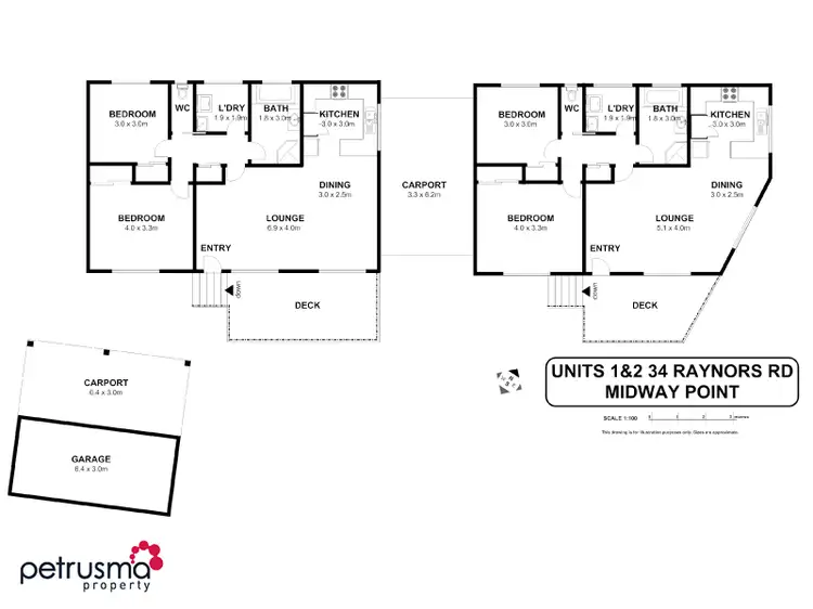 Floorplan of Homely villa listing, Units 1and2/34 Raynors Road, Midway Point TAS 7171