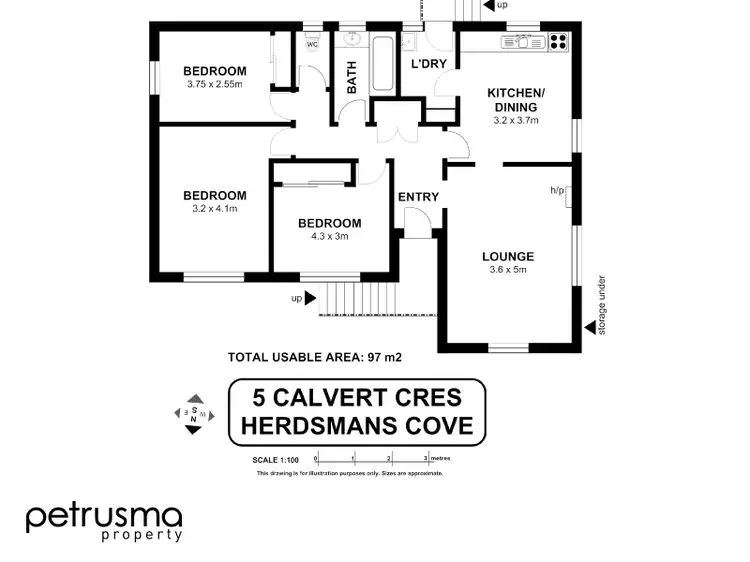 Floorplan of Homely house listing, 5 Calvert Cres, Herdsmans Cove TAS 7030