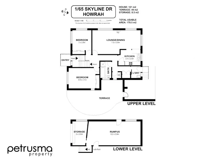 Floorplan of Homely house listing, 1/65 Skyline Drive, Howrah TAS 7018