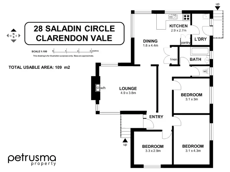 Floorplan of Homely house listing, 28 Saladin Circle, Clarendon Vale TAS 7019