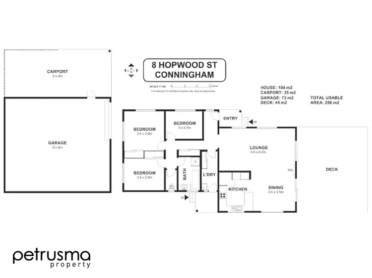 Floorplan of Homely house listing, 8 Hopwood Street, Coningham TAS 7054