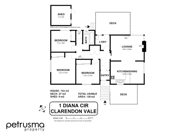 Floorplan of Homely house listing, 1 Diana Circle, Clarendon Vale TAS 7019