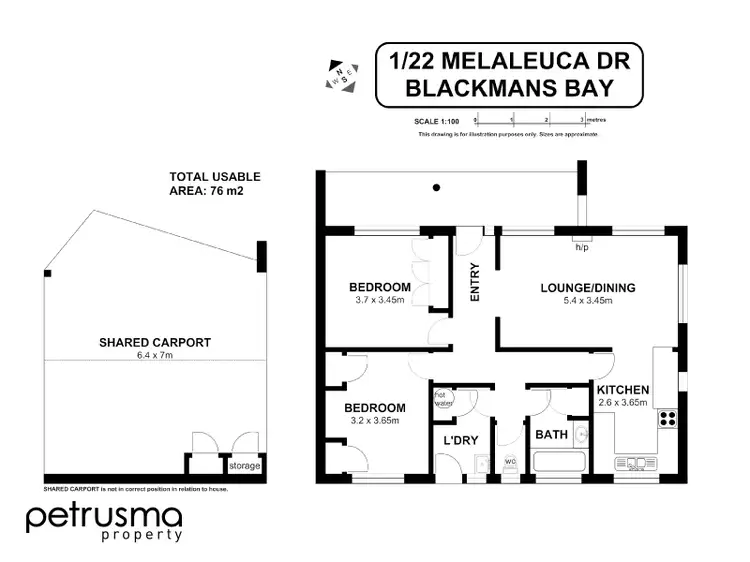 Floorplan of Homely unit listing, 1/22 Melaleuca Drive, Blackmans Bay TAS 7052