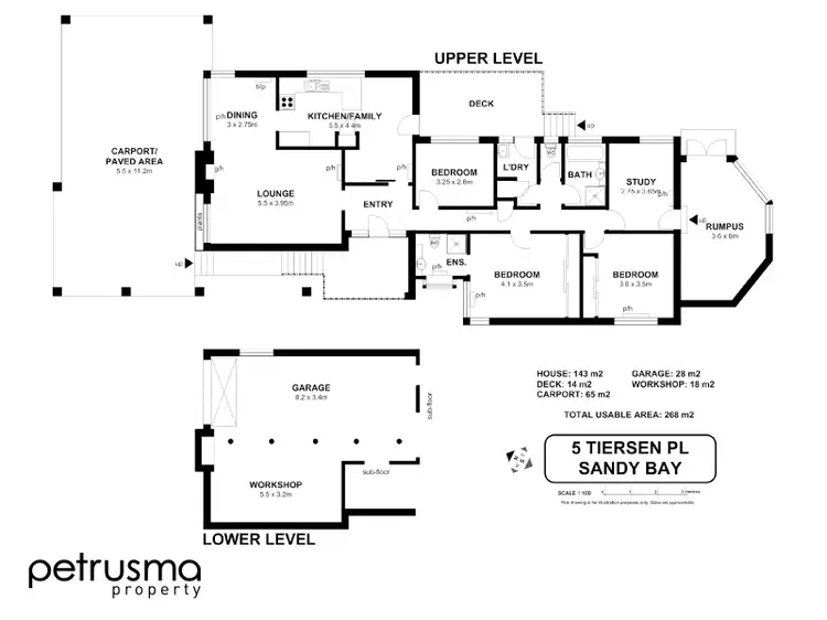 Floorplan of Homely house listing, 5 Tiersen Place, Sandy Bay TAS 7005