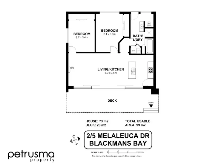 Floorplan of Homely house listing, 2/5 Melaleuca Drive, Blackmans Bay TAS 7052
