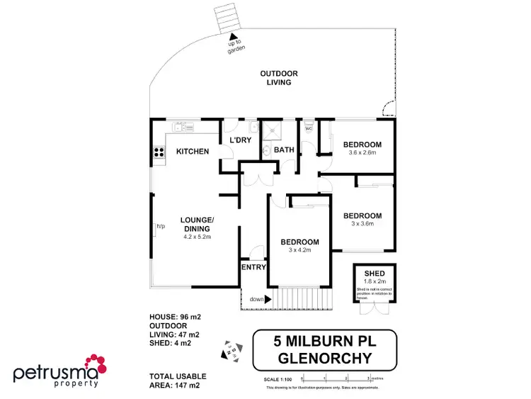 Floorplan of Homely house listing, 5 Milburn Place, Glenorchy TAS 7010