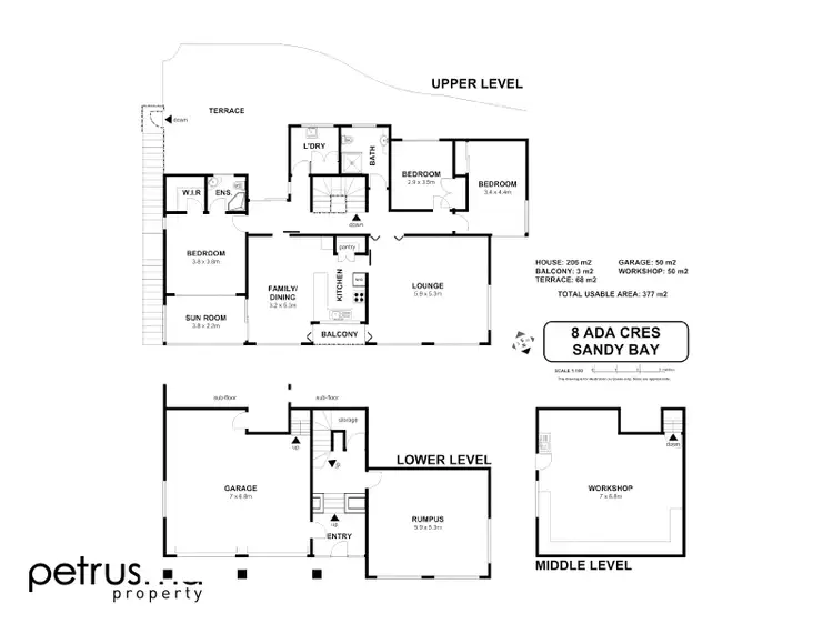 Floorplan of Homely house listing, 8 Ada Crescent, Sandy Bay TAS 7005