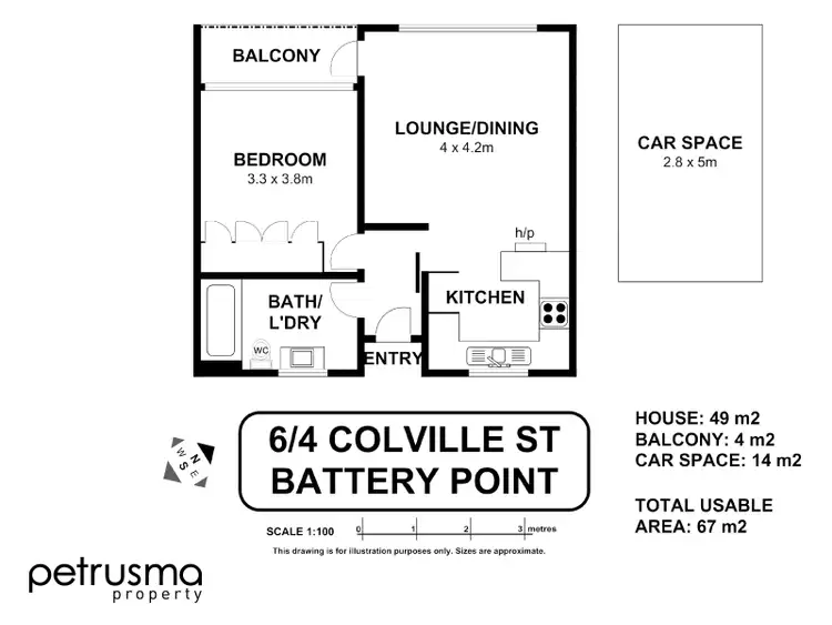 Floorplan of Homely apartment listing, 6 / 4 Colville Street, Battery Point TAS 7004