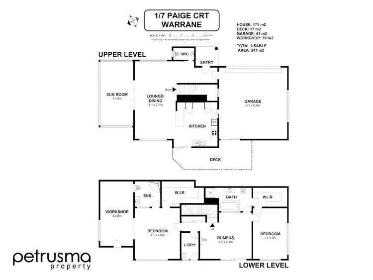 Floorplan of Homely unit listing, 1/7 Paige Court, Mornington TAS 7018