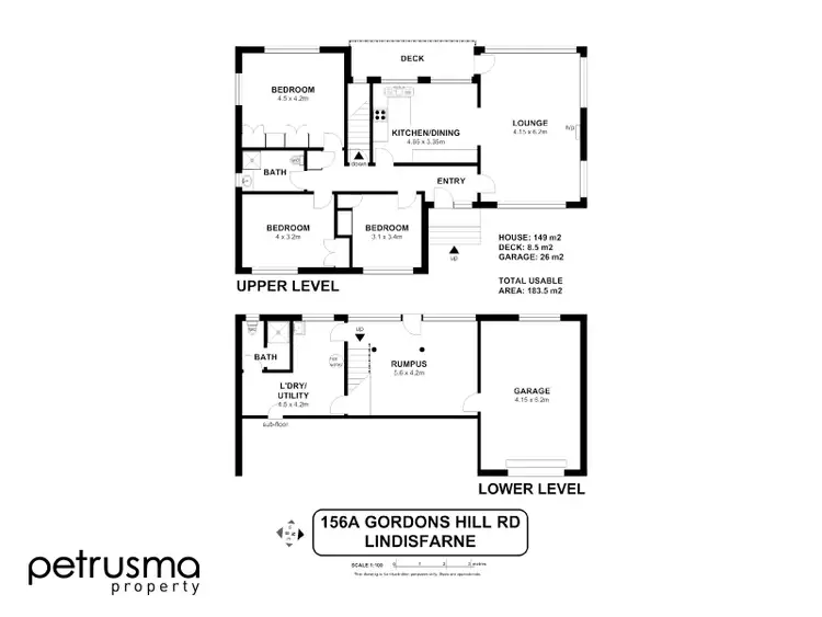 Floorplan of Homely house listing, 156A Gordons Hill Road, Lindisfarne TAS 7015