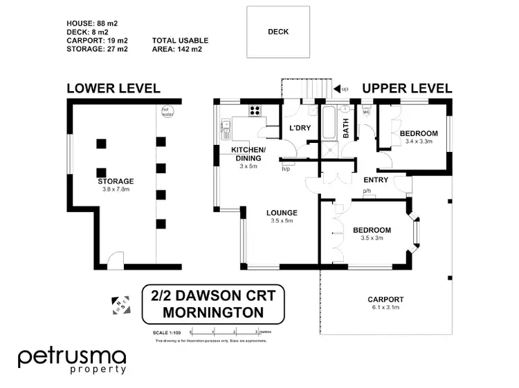 Floorplan of Homely villa listing, 2/2 Dawson Court, Mornington TAS 7018