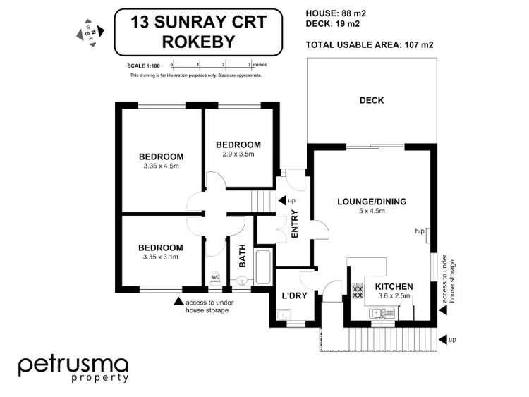 Floorplan of Homely house listing, 13 Sunray Court, Rokeby TAS 7019