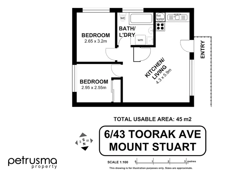 Floorplan of Homely apartment listing, 6/43 Toorak Avenue, Mount Stuart TAS 7000