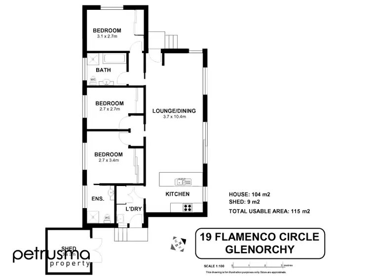 Floorplan of Homely house listing, 19 Flamenco Circle, Glenorchy TAS 7010