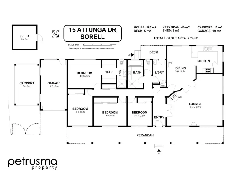 Floorplan of Homely house listing, 15 Attunga Drive, Sorell TAS 7172