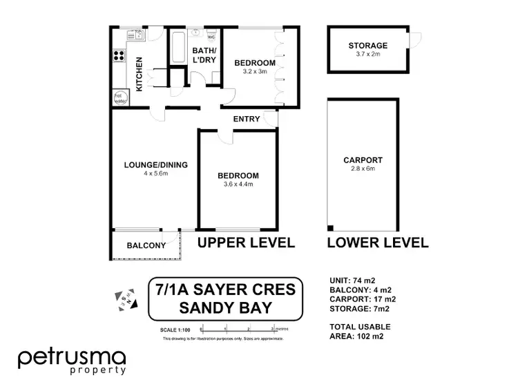 Floorplan of Homely unit listing, 7/1a Sayer Crescent, Sandy Bay TAS 7005