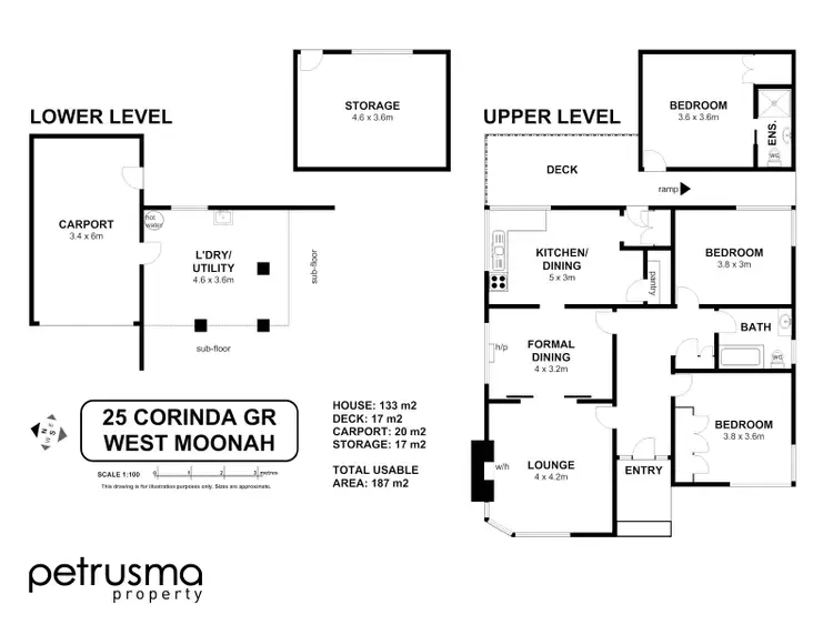 Floorplan of Homely house listing, 25 Corinda Grove, West Moonah TAS 7009