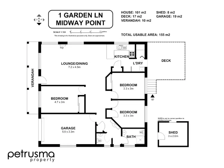 Floorplan of Homely house listing, 1 Garden Lane, Midway Point TAS 7171
