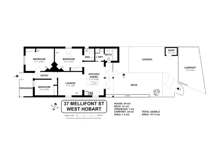 Floorplan of Homely house listing, 37 Mellifont Street, West Hobart TAS 7000