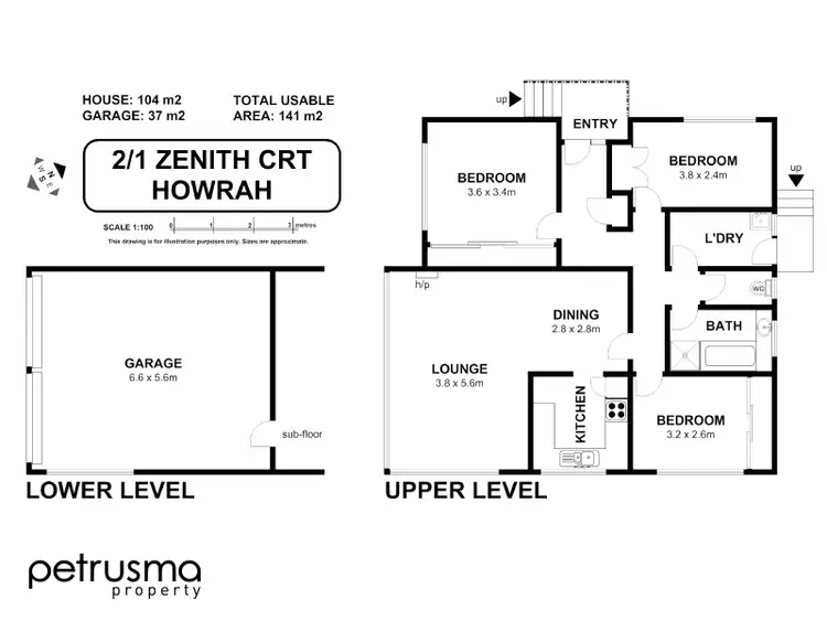 Floorplan of Homely unit listing, 2/1 Zenith Court, Howrah TAS 7018