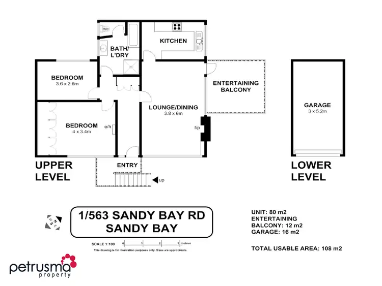 Floorplan of Homely villa listing, 1/563 Sandy Bay Road, Sandy Bay TAS 7005