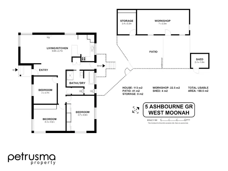 Floorplan of Homely house listing, 5 Ashbourne Grove, West Moonah TAS 7009