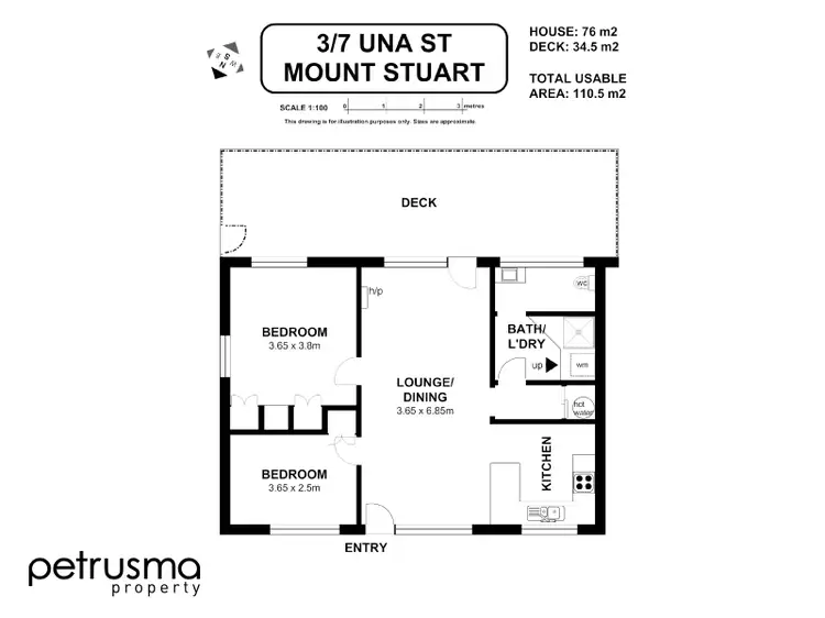 Floorplan of Homely unit listing, 3/7 Una Street, Mount Stuart TAS 7000