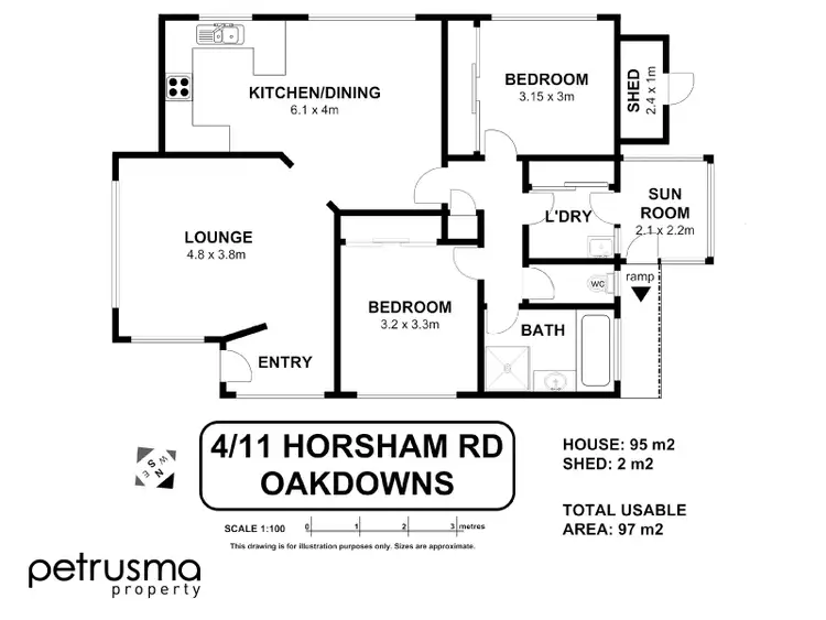 Floorplan of Homely unit listing, 4/11 Horsham Road, Oakdowns TAS 7019
